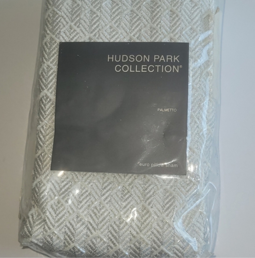 Hudson Park Palmetto Embroidered Euro Pillow Sham - NEW